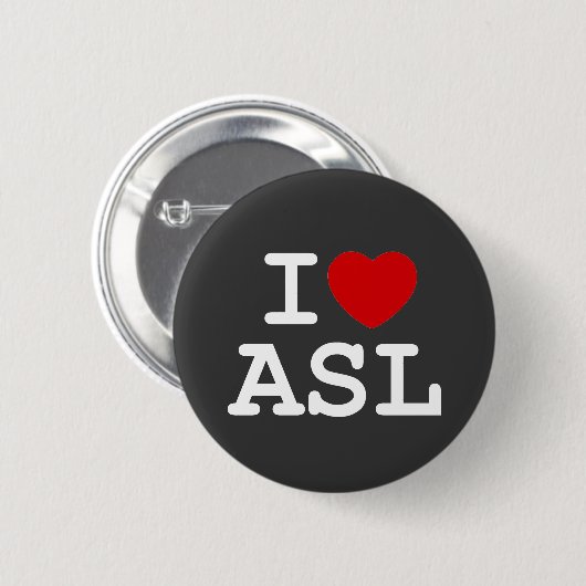 I Liebe ASL Button (Vorne & Hinten)