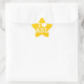 I Liebe ASL (Farbe) Stern-Aufkleber (Tasche)