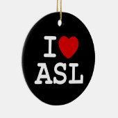I Liebe ASL Keramikornament (Rechts)