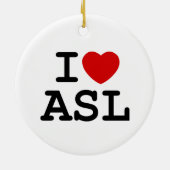 I Liebe ASL Keramikornament (Hinten)