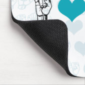 I Liebe ASL Mousepad (Ecke)
