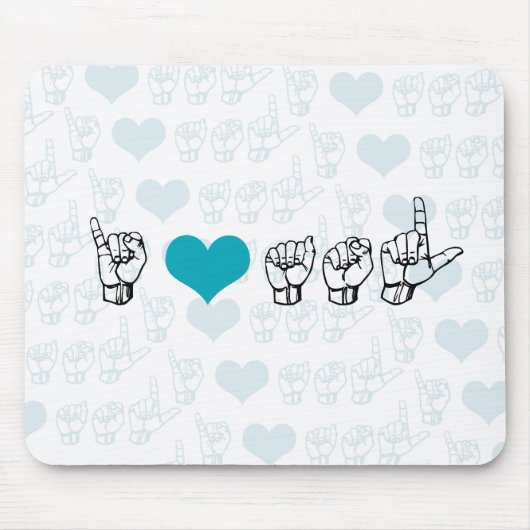 I Liebe ASL Mousepad (Vorne)