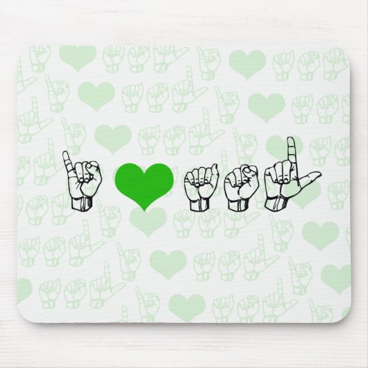 I Liebe ASL Mousepad (Vorne)