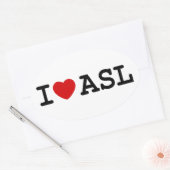 I LIEBE ASL OVALER AUFKLEBER (Umschlag)
