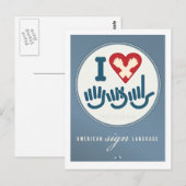 I Liebe ASL Postkarte (Vorne/Hinten)