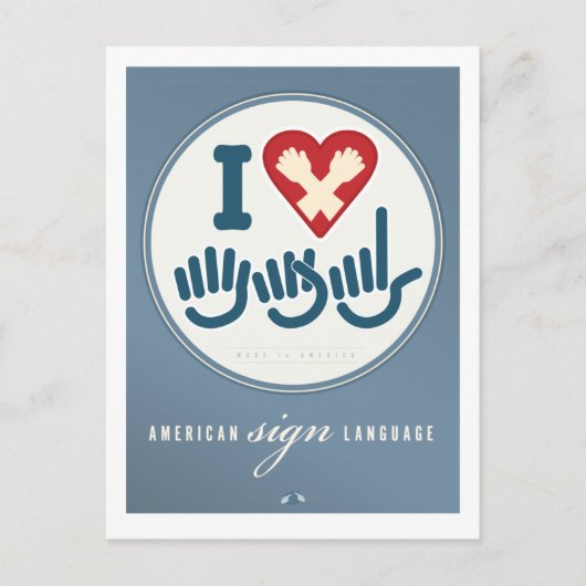 I Liebe ASL Postkarte (Vorderseite)
