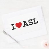 I LIEBE ASL RECHTECKIGER AUFKLEBER (Umschlag)