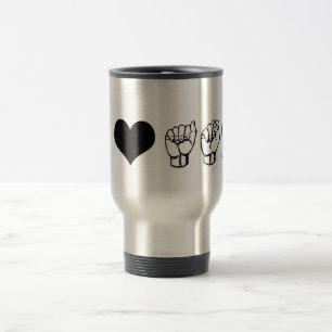 I Liebe ASL-Reise-Tasse Reisebecher