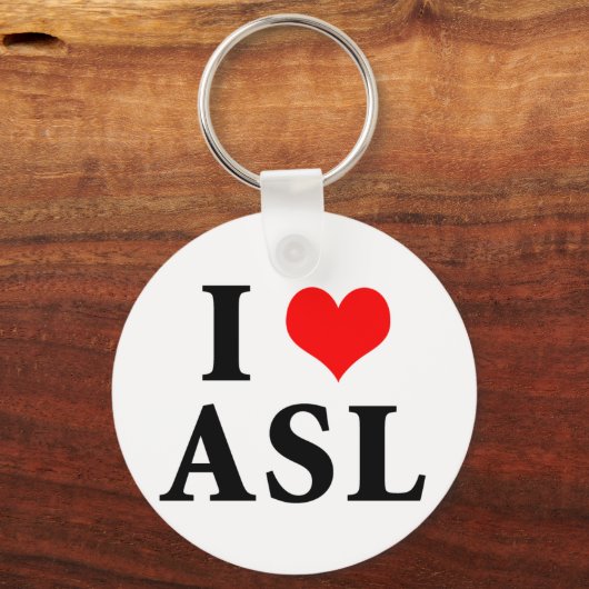 I LIEBE ASL SCHLÜSSELANHÄNGER (Vorderseite)