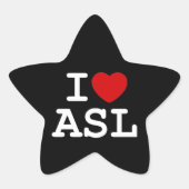 I LIEBE ASL Stern-Aufkleber (Vorderseite)