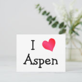 I Liebe Aspen Postkarte (Stehend Vorderseite)