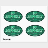 I Liebe Asphalt Aufkleber - Oval (Blatt)