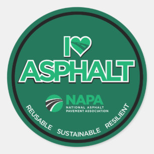I Liebe Asphalt Aufkleber - Runde