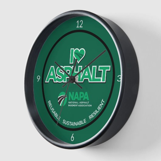 I Liebe Asphalt Wall Clock Uhr (Winkel)