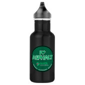 I Liebe Asphalt Wasserflasche - Schwarz (Rechts)