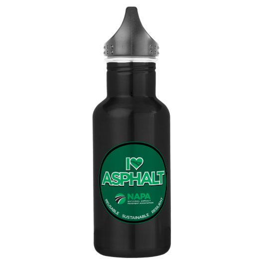 I Liebe Asphalt Wasserflasche - Schwarz (Links)