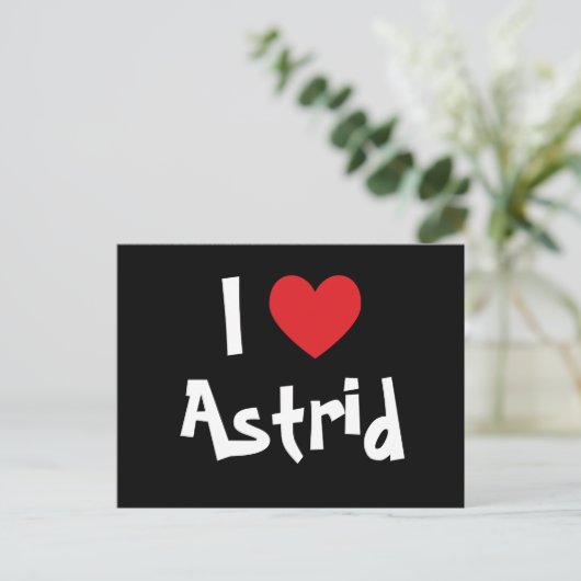I Liebe Astrid Postkarte (Stehend Vorderseite)