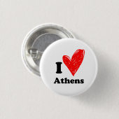 I Liebe Athen Button (Vorne & Hinten)