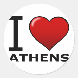 I LIEBE ATHEN, GA - GEORGIEN RUNDER AUFKLEBER
