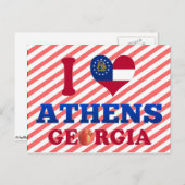 I Liebe Athen, Georgien Postkarte (Vorne/Hinten)