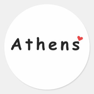 I Liebe Athen Griechenland Runder Aufkleber