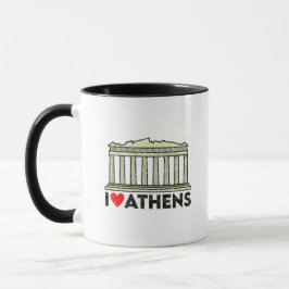 I Liebe Athen mit Parthenon Akropolis Sehenswürdig Tasse