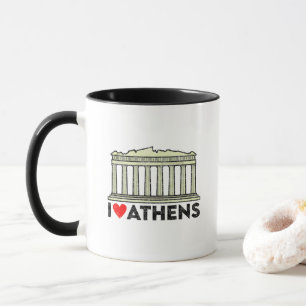 I Liebe Athen mit Parthenon Akropolis Sehenswürdig Tasse