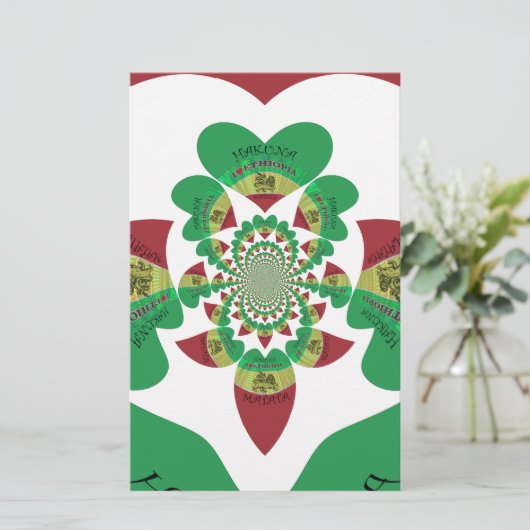 I Liebe Äthiopia Kaleidoscope - Heartfelt Rasta Ar Briefpapier (Stehend Vorderseite)