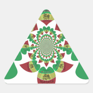 I Liebe Äthiopia Kaleidoscope - Heartfelt Rasta Ar Dreieckiger Aufkleber