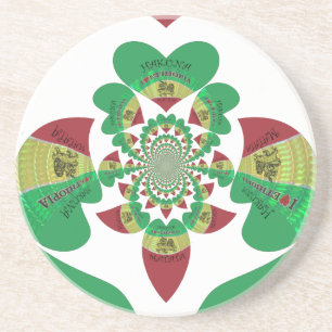 I Liebe Äthiopia Kaleidoscope - Heartfelt Rasta Ar Getränkeuntersetzer
