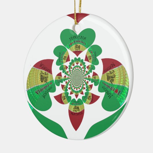 I Liebe Äthiopia Kaleidoscope - Heartfelt Rasta Ar Keramikornament (Links)