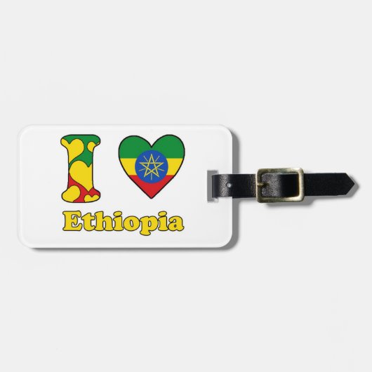 I Liebe Äthiopien Gepäckanhänger (Vorderseite horizontal)