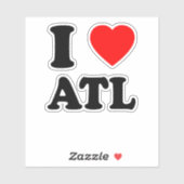 I Liebe Atl Heart Cool Atlanta Aufkleber (Blatt)