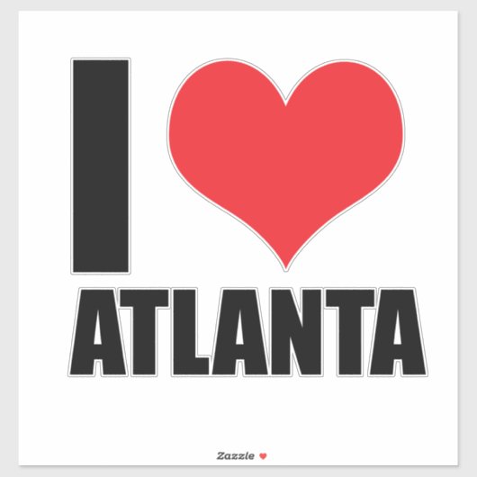 I Liebe Atlanta Aufkleber (Blatt)