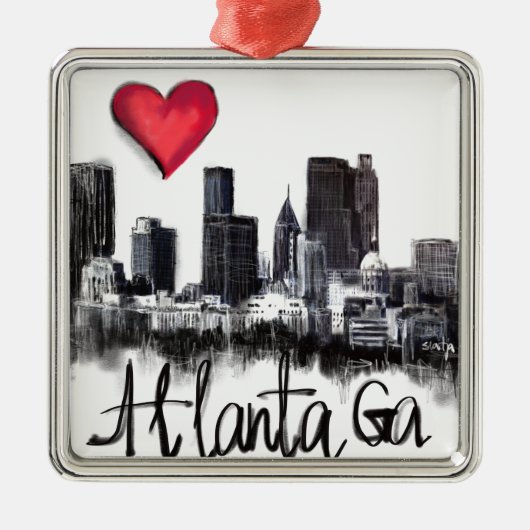 I Liebe Atlanta Ornament Aus Metall (Vorne)