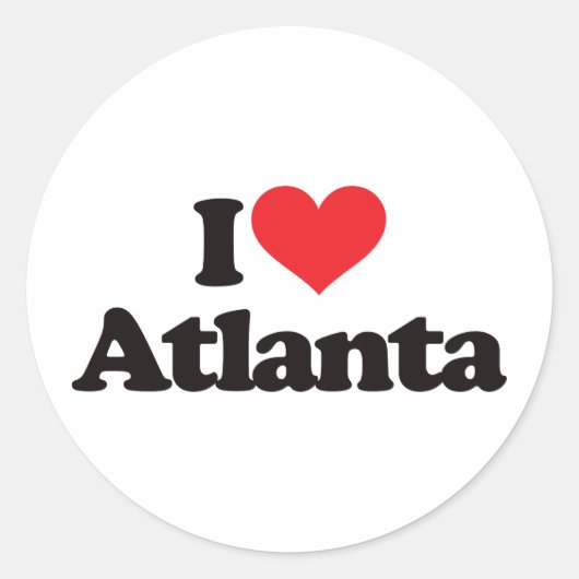 I Liebe Atlanta Runder Aufkleber (Vorderseite)