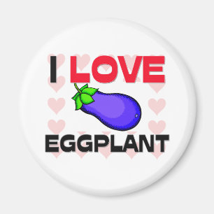 I Liebe-Aubergine Magnet