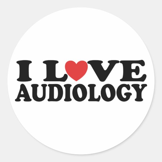 I Liebe Audiologie Runder Aufkleber (Vorderseite)