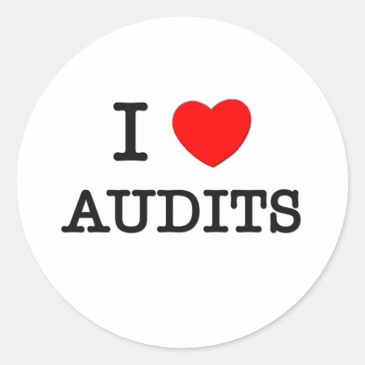 I Liebe Audits Runder Aufkleber (Vorderseite)