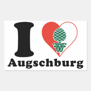 I Liebe Augschburg Rechteckiger Aufkleber