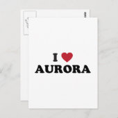 I Liebe Aurora Illinois Postkarte (Vorne/Hinten)