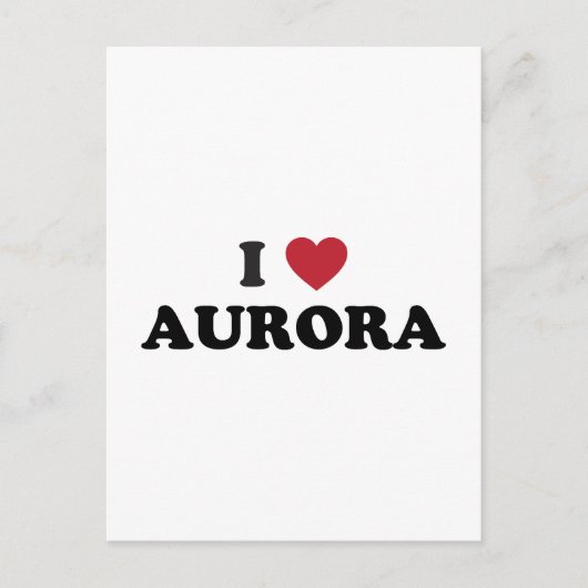 I Liebe Aurora Illinois Postkarte (Vorderseite)