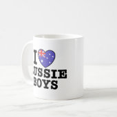 I Liebe Aussie Boys Kaffeetasse (Vorderseite Links)