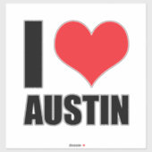 I Liebe Austin Aufkleber (Blatt)
