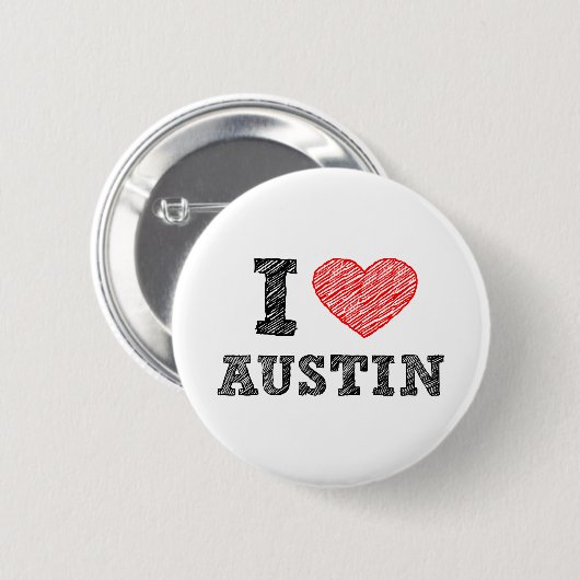 I Liebe Austin Button (Vorne & Hinten)