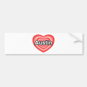 I Liebe Austin. Liebe I Sie Austin. Herz Autoaufkleber