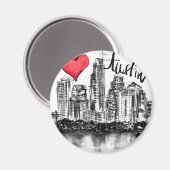 I Liebe Austin Magnet (Vorderseite/Rückseite)