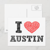 I Liebe Austin Postkarte (Vorne/Hinten)