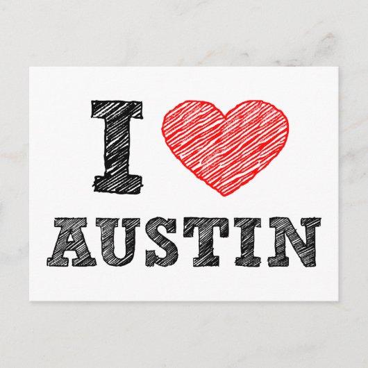 I Liebe Austin Postkarte (Vorderseite)