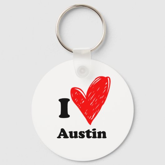 I Liebe Austin Schlüsselanhänger (Vorderseite)